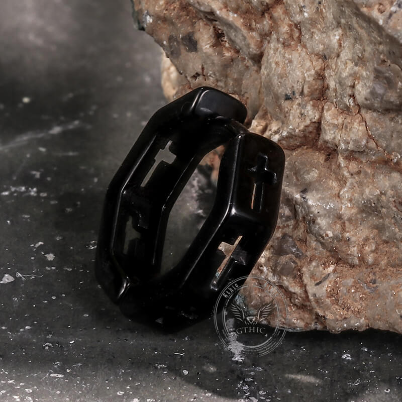 Geometric Hollow Cross Stainless Steel Earrings