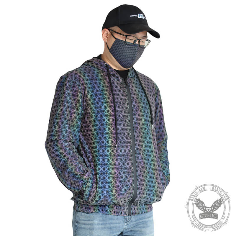 Geometric Pattern Colorful Reflective Jacket | Gthic.com