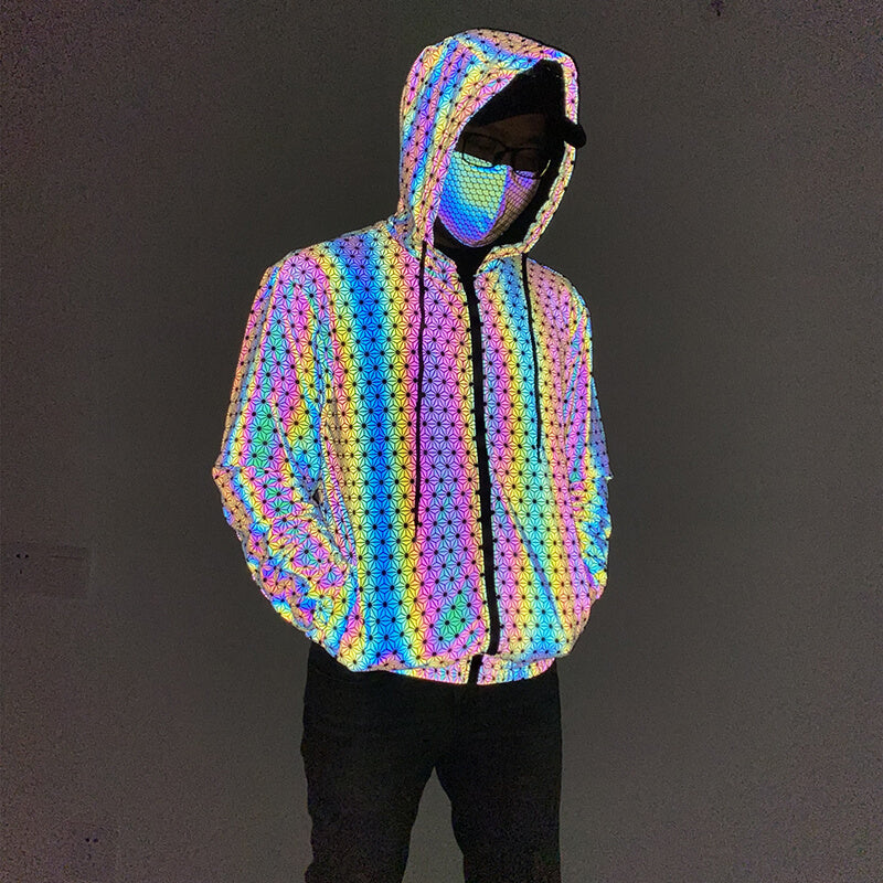 Geometric Pattern Colorful Reflective Jacket | Gthic.com