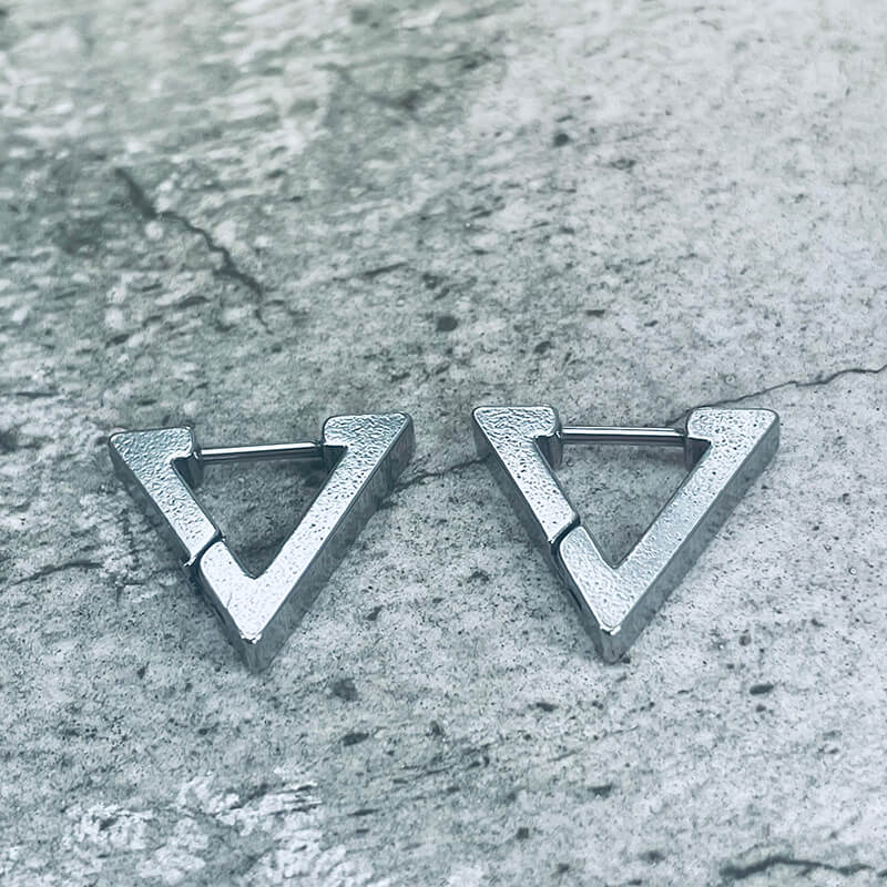 Geometric Stainless Steel Hoop Earrings