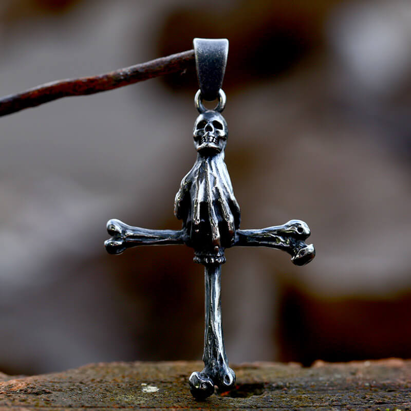 Ghost Hand Stainless Steel Skull Pendant | Gthic.com