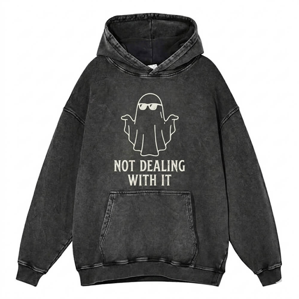 Ghost Not Dealing With It Vintage Washed Hoodie | Gthic.com