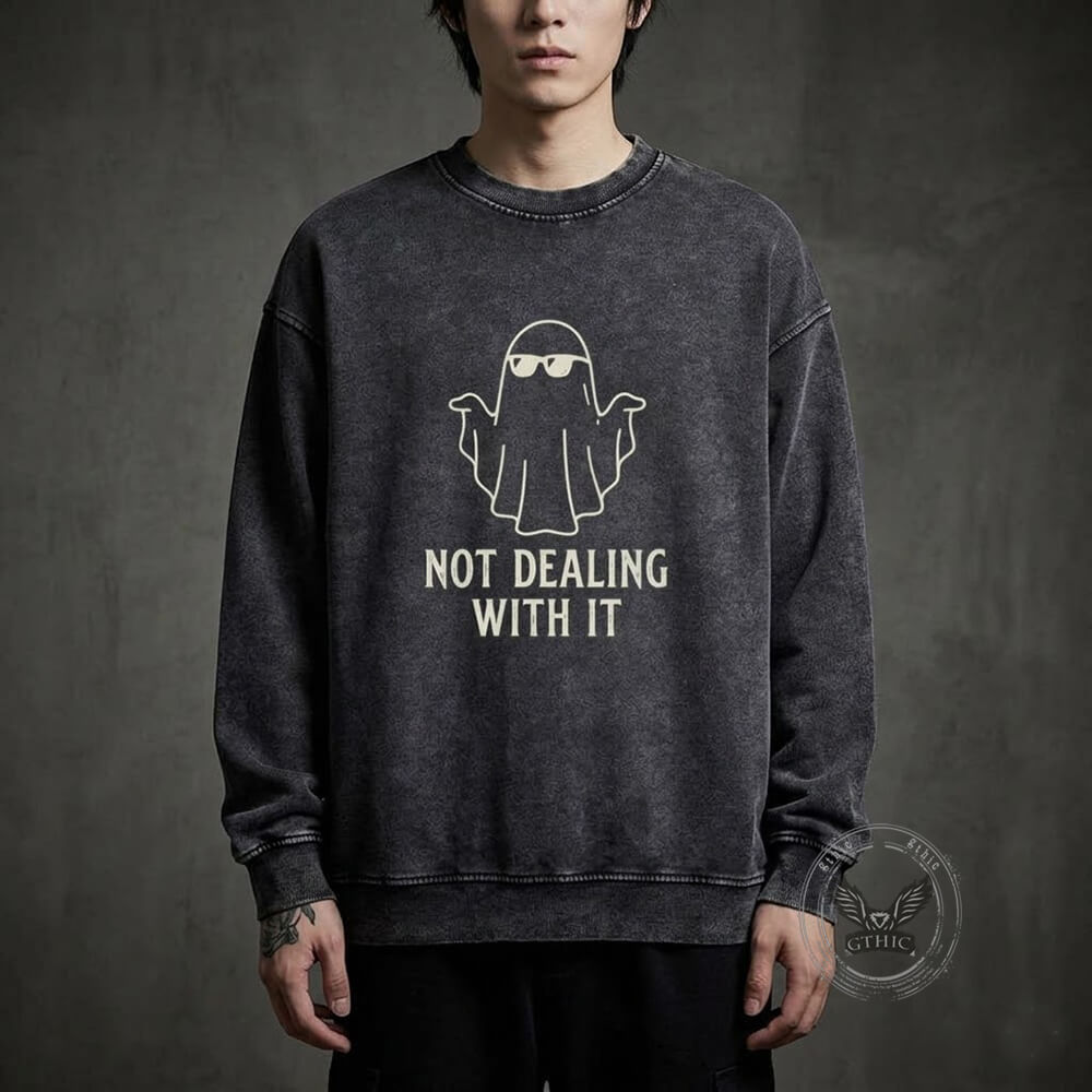 Ghost Not Dealing With It Vintage Washed Sweatshirt | Gthic.com