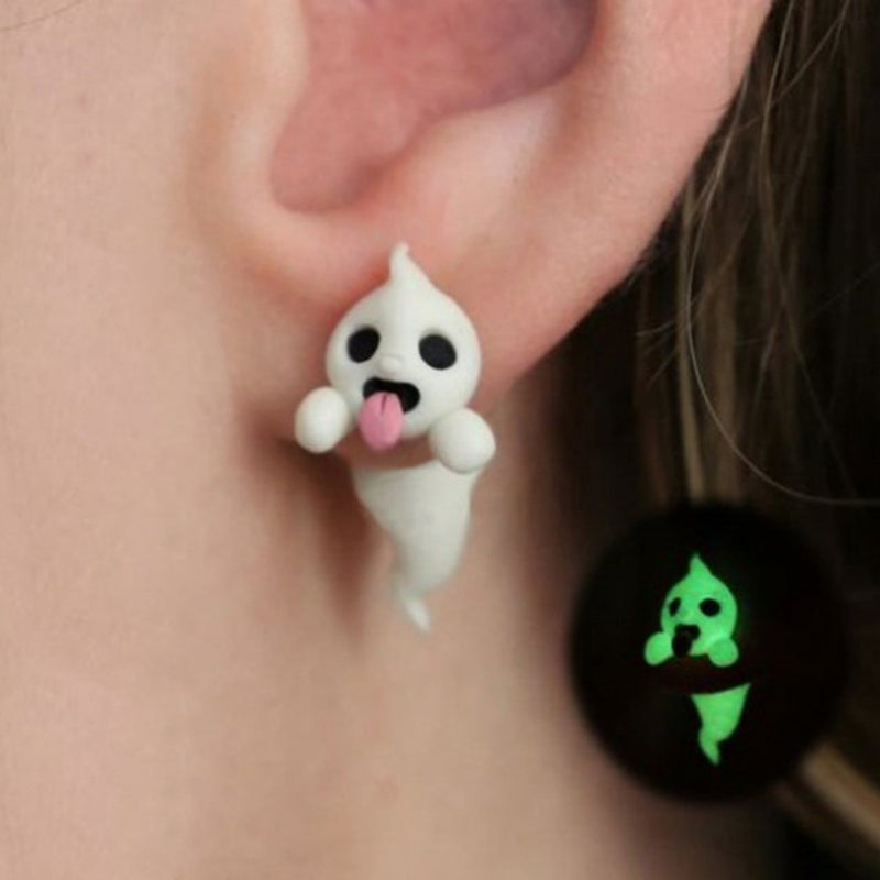 Ghost Pumpkin Halloween Stainless Steel Earrings | Gthic.com