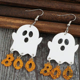 Ghost Pumpkin Halloween Stainless Steel Earrings | Gthic.com