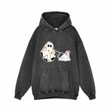 Ghost With Ghost Dog Vintage Washed Hoodie 01 | Gthic.com