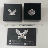 Give My Heart To You Red Gem Sterling Silver Skull Ring