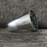 Give My Heart To You Red Gem Sterling Silver Skull Ring