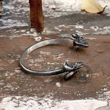 Goat Head Stainless Steel Satan Cuff Bracelet | Gthic.com