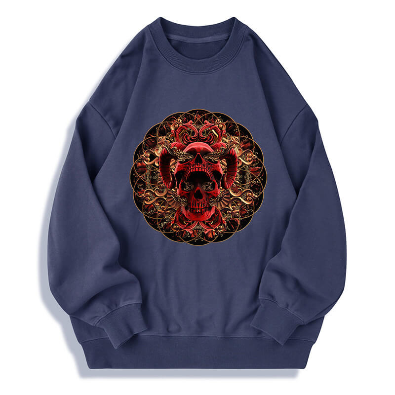 Goat Satan Cotton Long Sleeve Skull T-shirt | Gthic.com