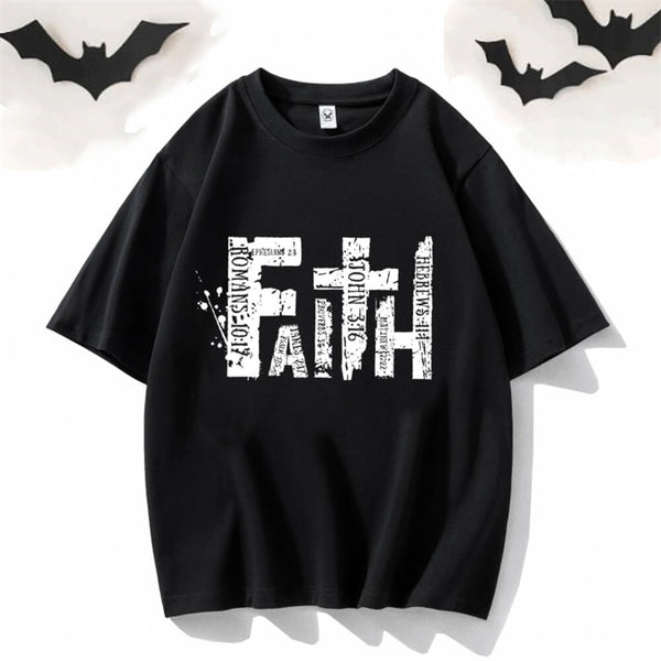 God Faith Round Neck Short Sleeve T-shirt | Gthic.com