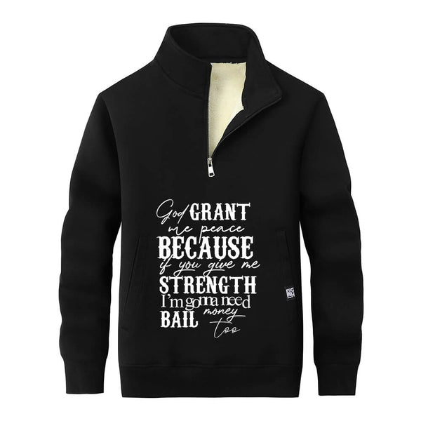 God Grant Me Peace Stand Collar Zip Sweatshirt | Gthic.com