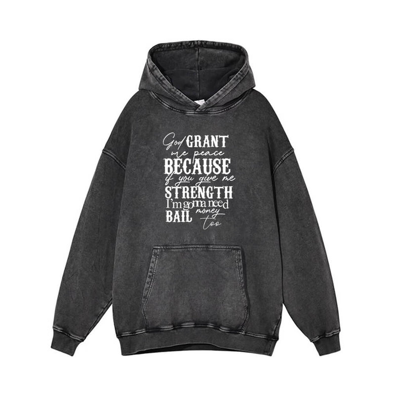 God Grant Me Peace Vintage Washed Hoodie | Gthic.com