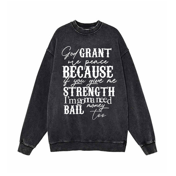 God Grant Me Peace Vintage Washed Sweatshirt | Gthic.com