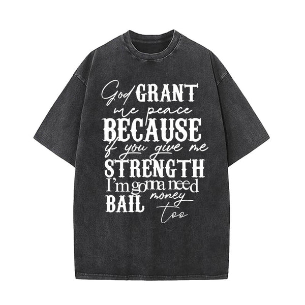 God Grant Me Peace Vintage Washed T-shirt | Gthic.com