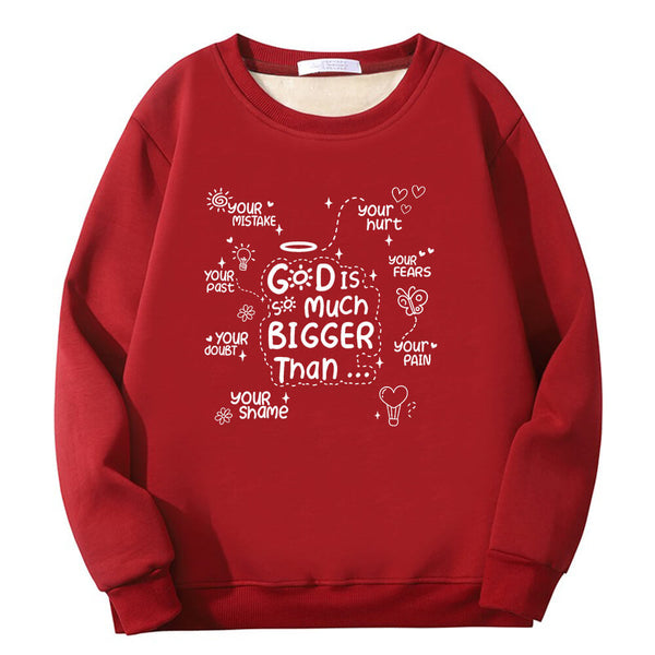 God Is Much Bigger Than Crew Collar Sweatshirt | Gthic.com