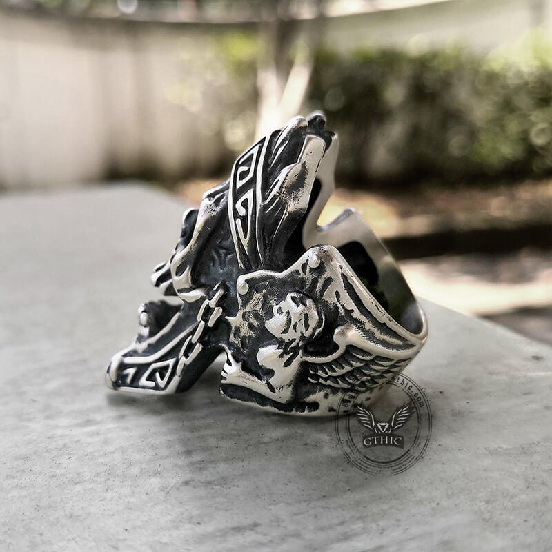 God of War Ares Totenkopfring aus Sterlingsilber