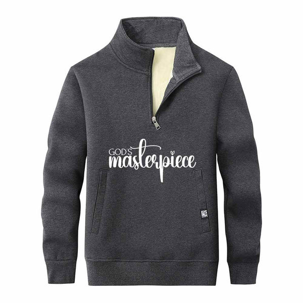 God's Masterpiece Letters Stand Collar Zip Sweatshirt 02 | Gthic.com