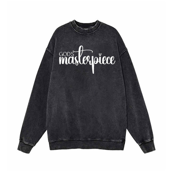 God's Masterpiece Letters Vintage Washed Sweatshirt 01 | Gthic.com