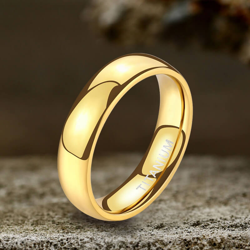 Gold Color Rings for Men Trend Jewelry Gift Black Stone Ring Wholesale