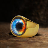 Gold-Plated Dragon Eye Stainless Steel Ring | Gthic.com