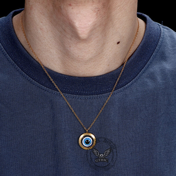 Gold Evil Eye Stainless Steel Necklace