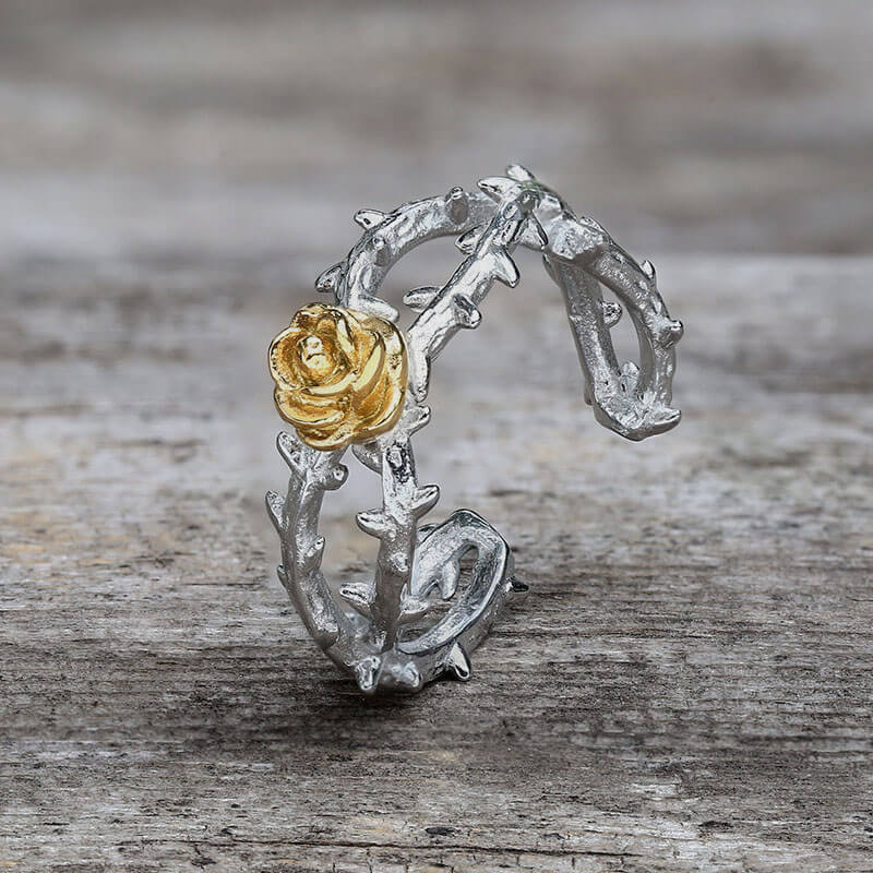 Gold Rose Stainless Steel Engagement Ring | Gthic.com