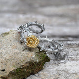 Gold Rose Stainless Steel Engagement Ring | Gthic.com