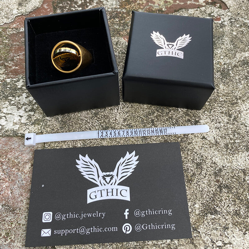 Gold Viking Symbols Stainless Steel Spinner Ring