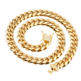 Golden Thick Cuban Chain Stainless Steel Necklace | Gthic.com