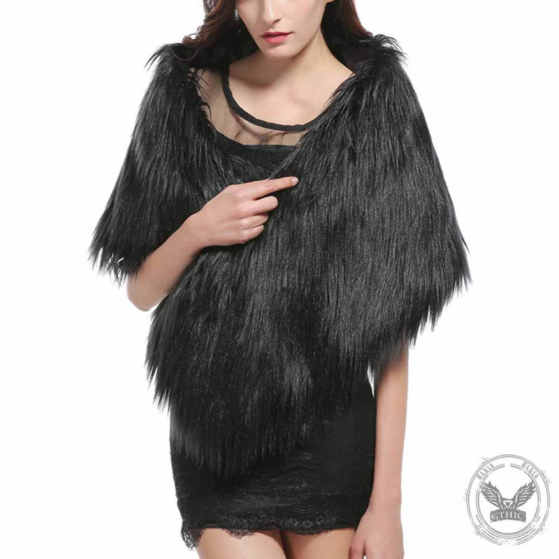 Gorgeous Faux Fur Plush Shawl | Gthic.com