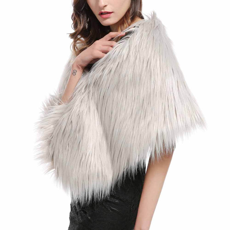 Gorgeous Faux Fur Plush Shawl | Gthic.com