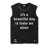 Goth Aesthetic Vintage Washed T-shirt Vest Top | Gthic.com