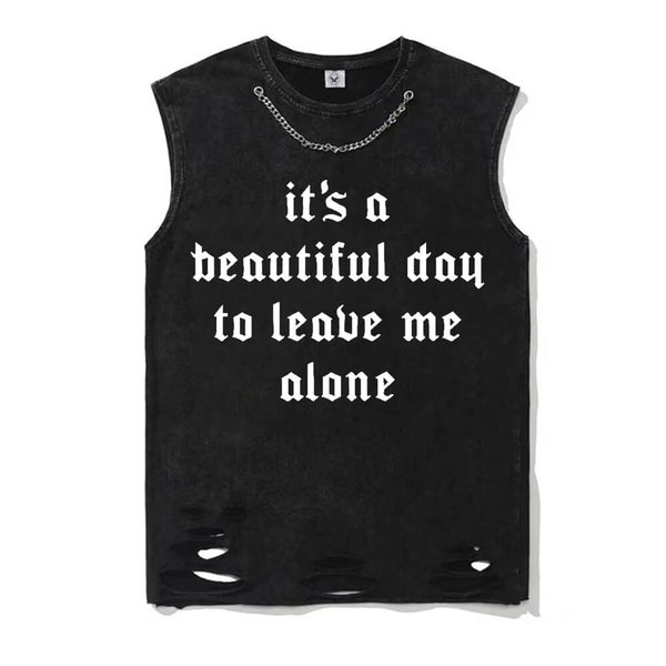 Goth Aesthetic Vintage Washed T-shirt Vest Top | Gthic.com
