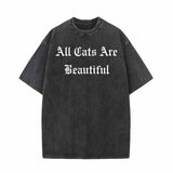 Goth All Cats Are Beautiful Vintage Washed T-shirt | Gthic.com