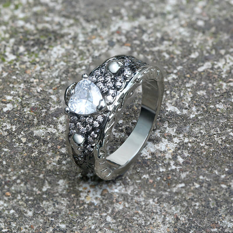 Goth Death Rose Brass Skull Wedding Ring | Gthic.com