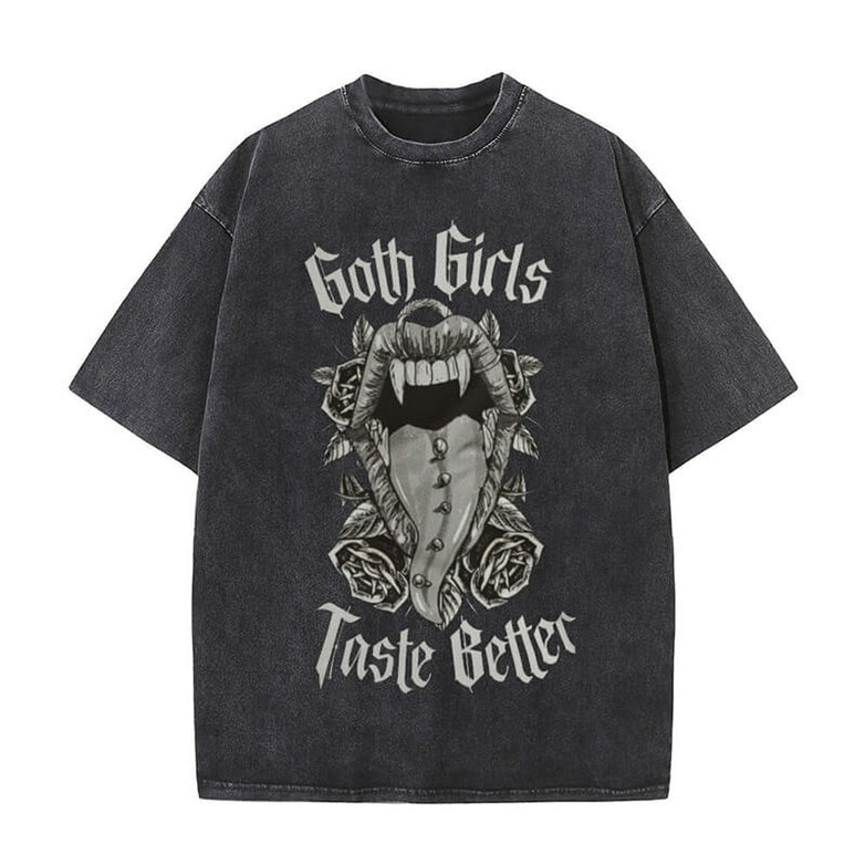 Goth Girls Taste Better Vintage Washed T-shirt | Gthic.com