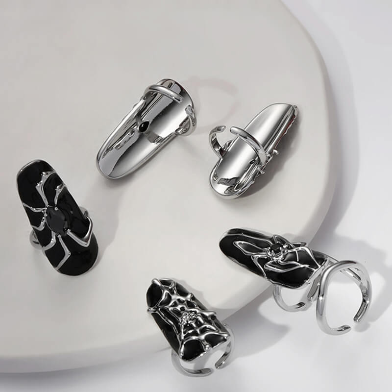 Goth Spider Alloy Animal Nail Rings