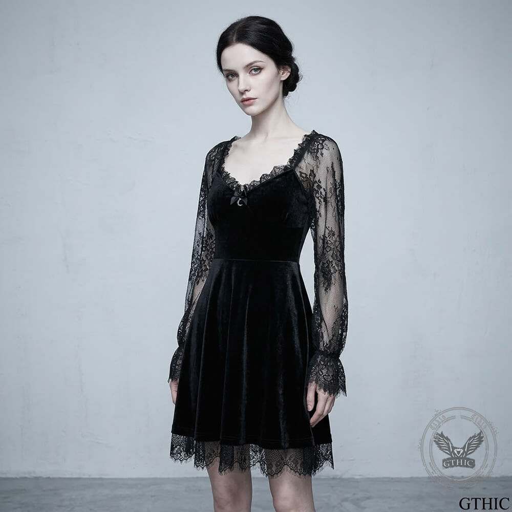 Gothic A Line Polyester Mini Dress | Gthic.com
