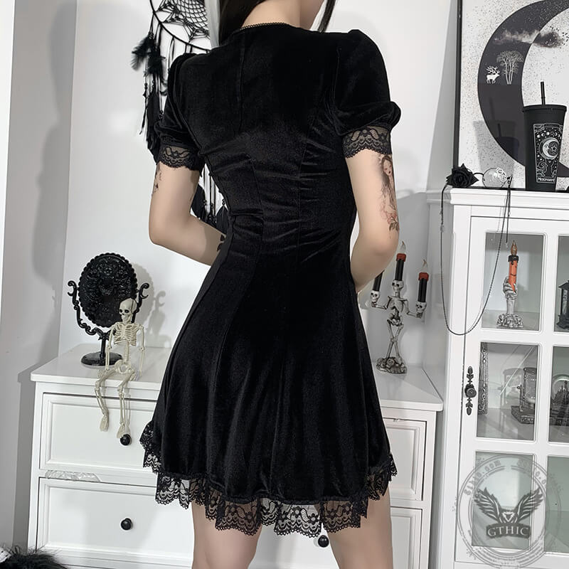 Gothic A Line Polyester Mini Dress | Gthic.com