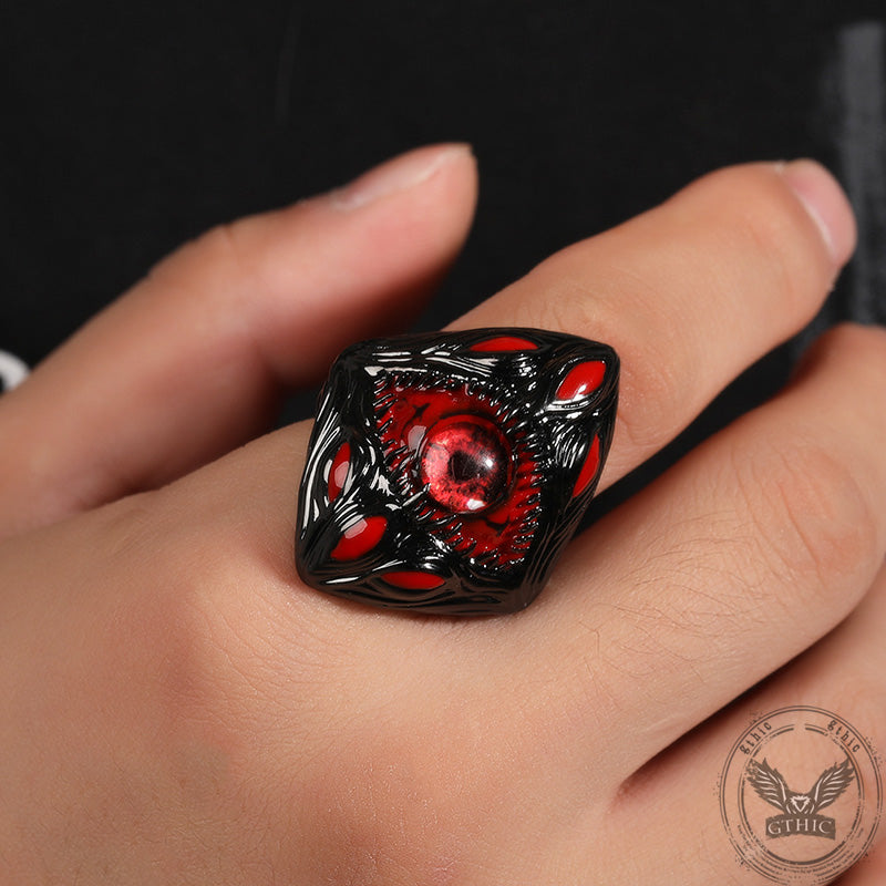 Gothic Alien Eye Brass Ring | Gthic.com