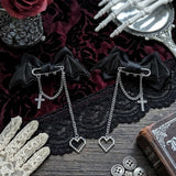 Gothic Bat-Wing Cross Chain Bow Hair Clips | Gthic.com