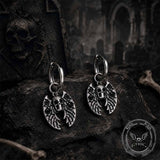 Gothic Bat Skull Stainless Steel Dangle Earrings | Gthic.com