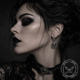 Gothic Bat Skull Stainless Steel Dangle Earrings | Gthic.com