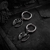 Gothic Bat Skull Stainless Steel Dangle Earrings