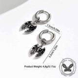 Gothic Bat Skull Stainless Steel Dangle Earrings