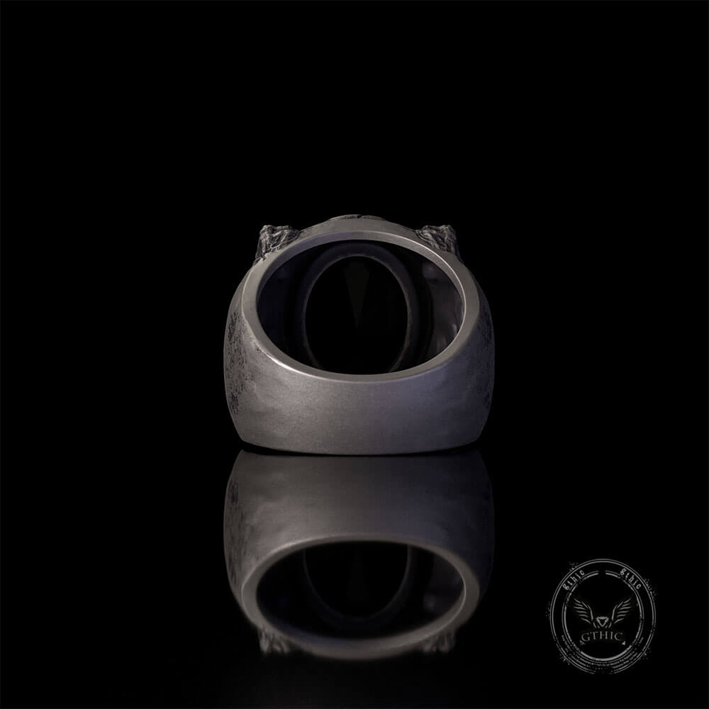 Gothic Beast Claw Gemstone Sterling Silver Ring