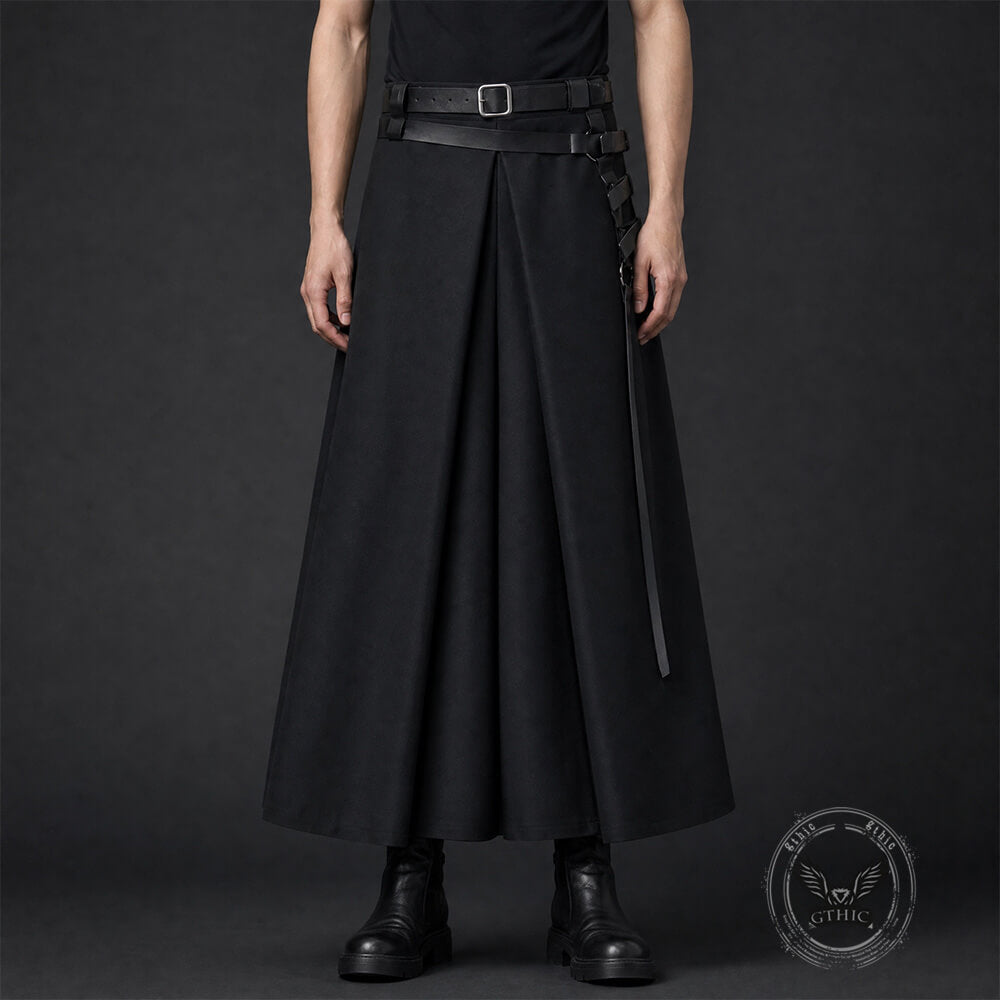 Gothic Black Adjustable Men's Skirt Pants | Gthic.com