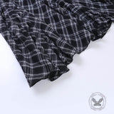 Gothic Black And White Checkered Irregular Skirt
