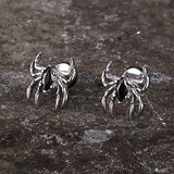 Gothic Black Gem Spider Stainless Steel Animal Earrings